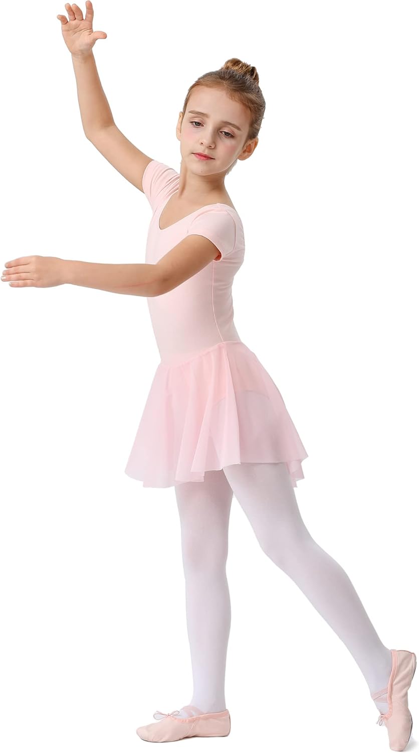 danswan Long Sleeve Ballet Skirted Leotards Dance Dresses Tutu Outfit for Ballerina Toddler Girls - Image 3