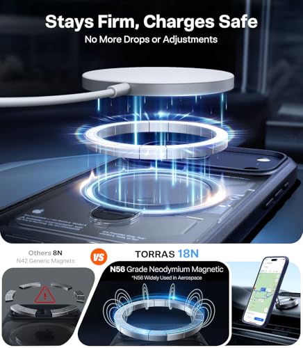 Image of TORRAS Luxury 360 Click-Lock Rotating Stand Case for iPhone 17 Pro Max | Mil-Grade Protection Cover | Fit for MagSafe | Camera Control | Premium Imported | Flagship Ostand Q3 Spin 6.9'' Deep Blue