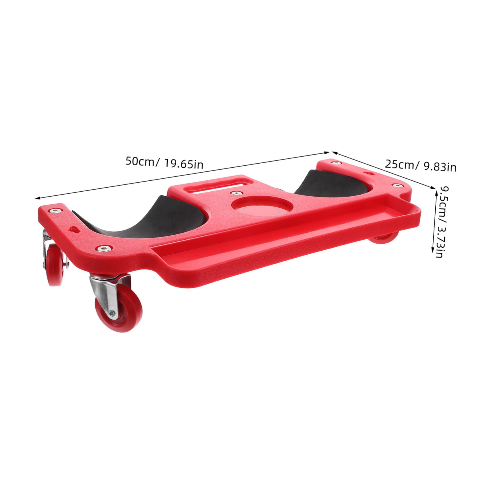 Rollbare Knieschoner für Autoreparaturen mit Pe Material in Rot | Faltbar und Tragbar, Stabile Stützkonstruktion, Rutschfestes Design, Flexibel Beweglich für Garage und Werkstatt