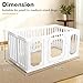 Large Dog Playpen – 25.5Inch Tall Acrylic Pet Fence Playpen with Door for Medium and Small Dogs, Safe Indoor & Outdoor XL Big Puppy 11-Panel Play Pen (White)