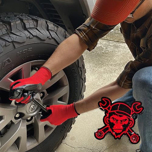 Image of Grease Monkey Work Gloves, Men's Nitrile All Purpose Gloves with Grip for Construction, Safety, Mechanics, Touchscreen