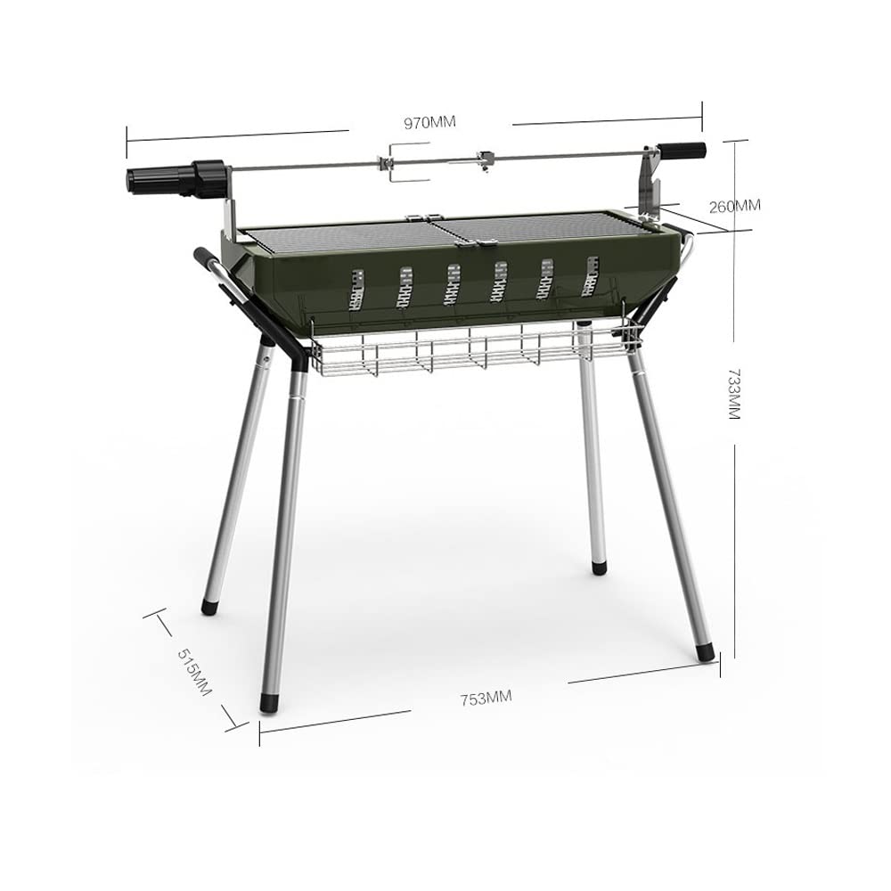 Grill węglowy Przenośny grill ze stali nierdzewnej Grill wędzarniczy na kemping Patio przydomowy ogród