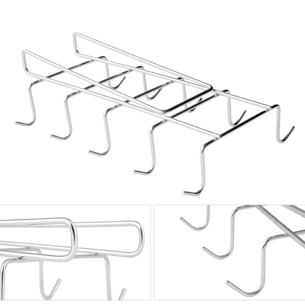 1pc Coffee Mug Rack Mug Storage Mug Holder Under Cabinet Mug Hanger Stainless Steel Mugs Coffee Cup Holder for Wall Cup Storage Holder Hanging Mug Rack Kitchen Supplies Glass