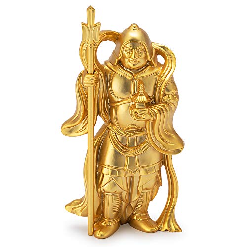 仏壇屋 滝田商店 仏像 開運招福七福神・毘沙門天 (高さ8.7cm×巾5cm)【牧田秀雲作】◆商売繁盛・無病息災・福徳・福運・厄除け【滝田商店発行 証明書付】