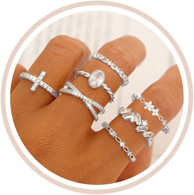Anillos de plata de oro para mujer, chapados en oro, anillos apilables, anillos de compromiso de boda, delicado anillo de oro de 14 quilates, simple y moderno, circonita cúbica, anillo apilable para pulgar, tamaño 4-11
