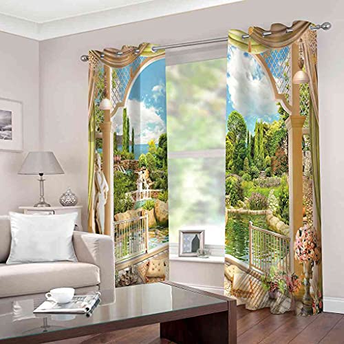 Rideau occultant à oeillets 200x160 cm pour salon d'enfants et fenêtre de cuisine - 3