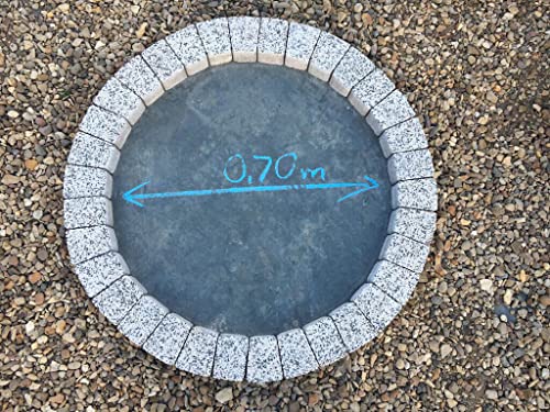 90 cm Garden Stones Circle Tree Surrounding Granite Bricks Plant Flowers Ring Lawn Grass Border Edging Decorative Concrete Stones Fountain Statue Bird Feeder Base Surround White Slabs