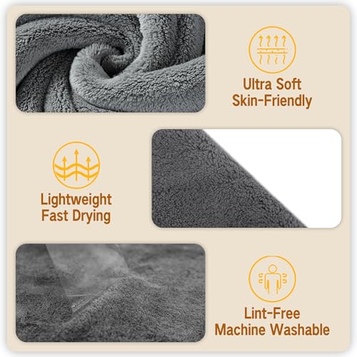 MAYOKEN® 12PCS U-Shaped Microfiber Facial Towels for Estheticians, Ultra-Soft & Absorbent Spa Towels for Massage, Facial Steam & Skincare (Gray)