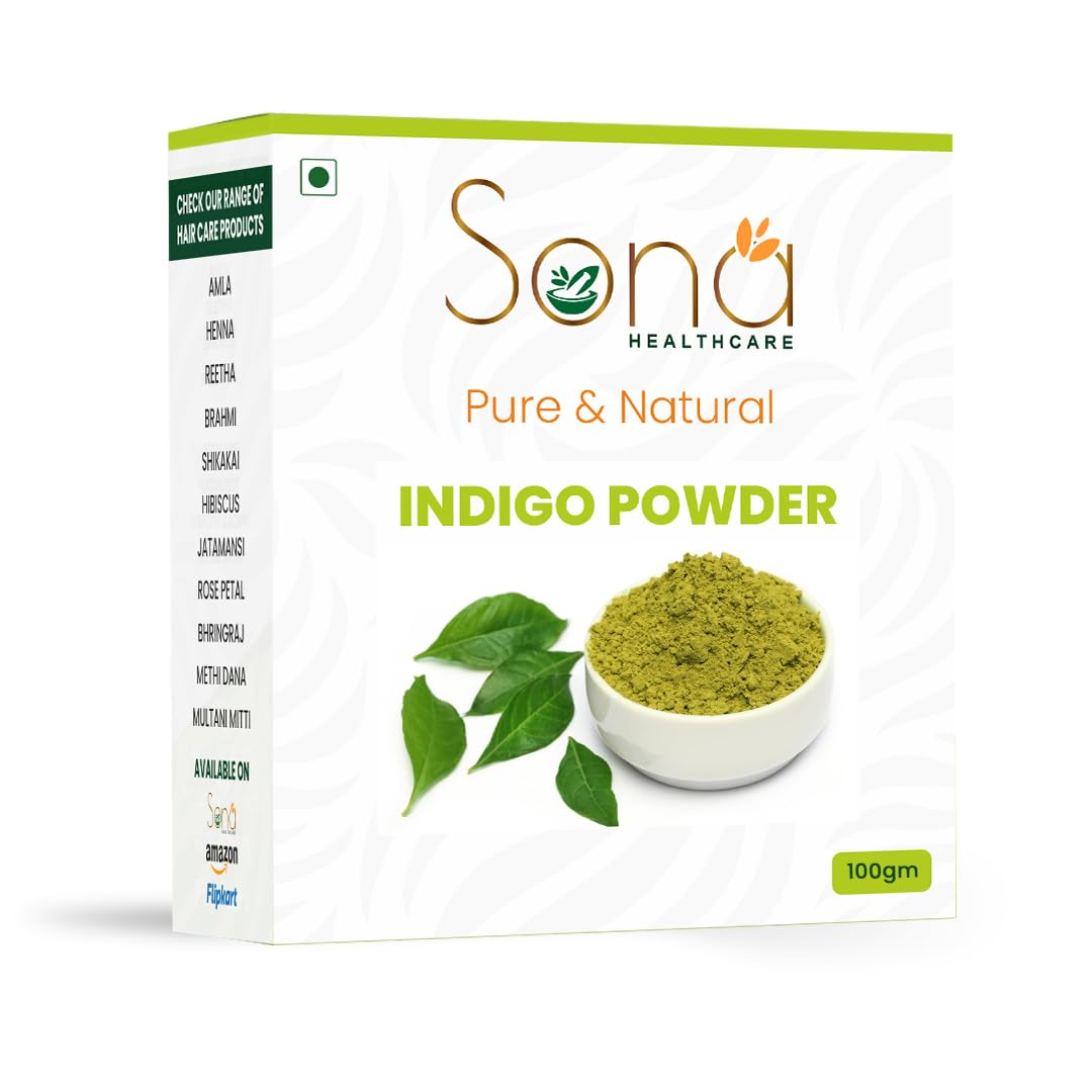 Indigo Leaves Powder (100 Grams) For Hair Colour | Natural | No Added Colour Or Preservatives | Avuri Akulu Powder | Indigofera Tinctoria Powder