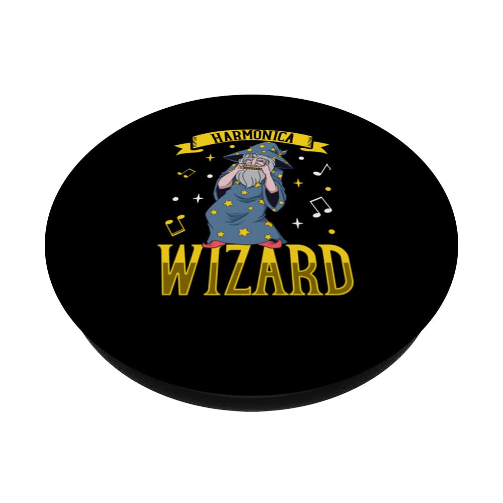 Harmonica Wizard PopSockets Swappable PopGrip, Black - Image 2
