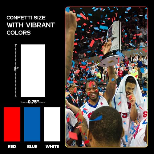 Image of Ultimate Confetti, Biodegradable Confetti Red, White & Blue - Rectangular Fluttering Tissue Paper Confetti for Cannon and Launcher use - Wedding Confeti, Parties and Live Events - 1 lb, 16 oz