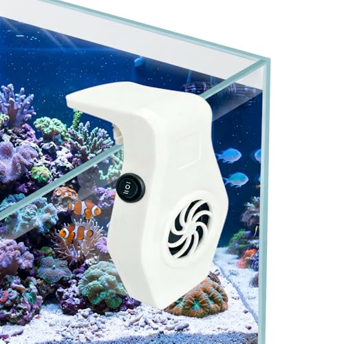 Mini Aquarium Chiller Fan USB Wall Mounted Fish Tank Cooling Fan with 2 Speed Modes Low Noise for Shrimp Coral Tropical & Saltwater Freshwater (Up to 10mm Thickness within 30 * 30cm Tank)