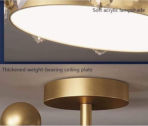 Miniatura 5 de vsGotber Lámpara colgante de techo moderna con corona para dormitorio de niños lámpara de techo de cristal cálido y dorado lámpara de techo creativa