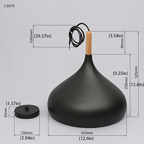 Comtemporary Pendant Light 60W Black Lampshade Industrial Metal Pendant Light Shade Ceiling Hanging Light Fixtures Light Guard 1 Light For Dining Room,Kitchen #TOP5