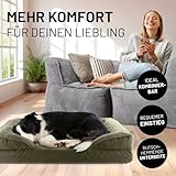 Lumaland orthopädisches Hundebett aus Cord | ergonomisches Hundesofa 90x65 cm - für mittelgroße Hunde | Boden rutschfest | Füllung und Bezug waschbar | Hundekörbchen mit Memory Schaumstoff