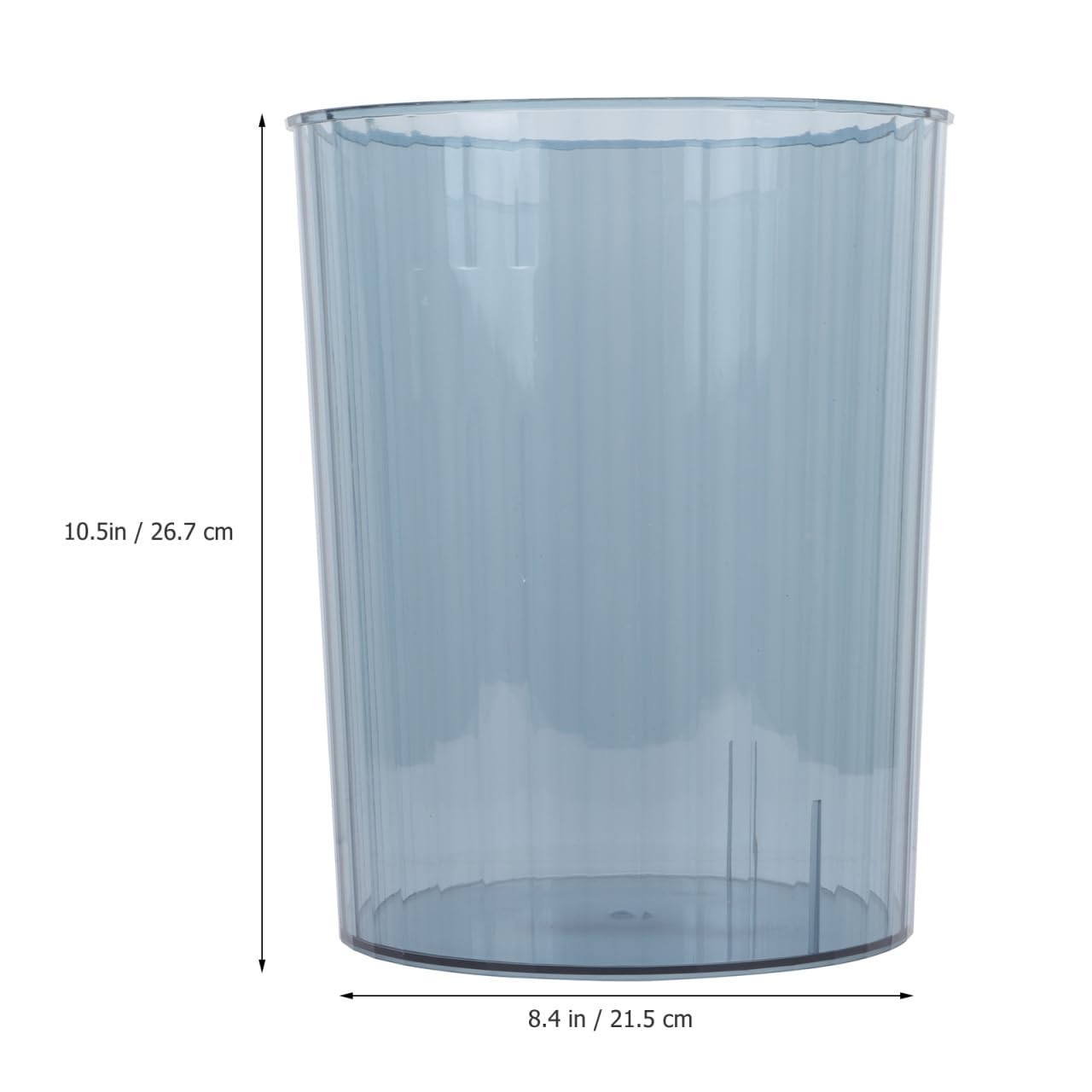 Zerodeko Small Trash Can – Clear Plastic Waste Basket for Bathroom, Bedroom, Office & Desk – Compact Decorative Bin for Home Organization (Blue)