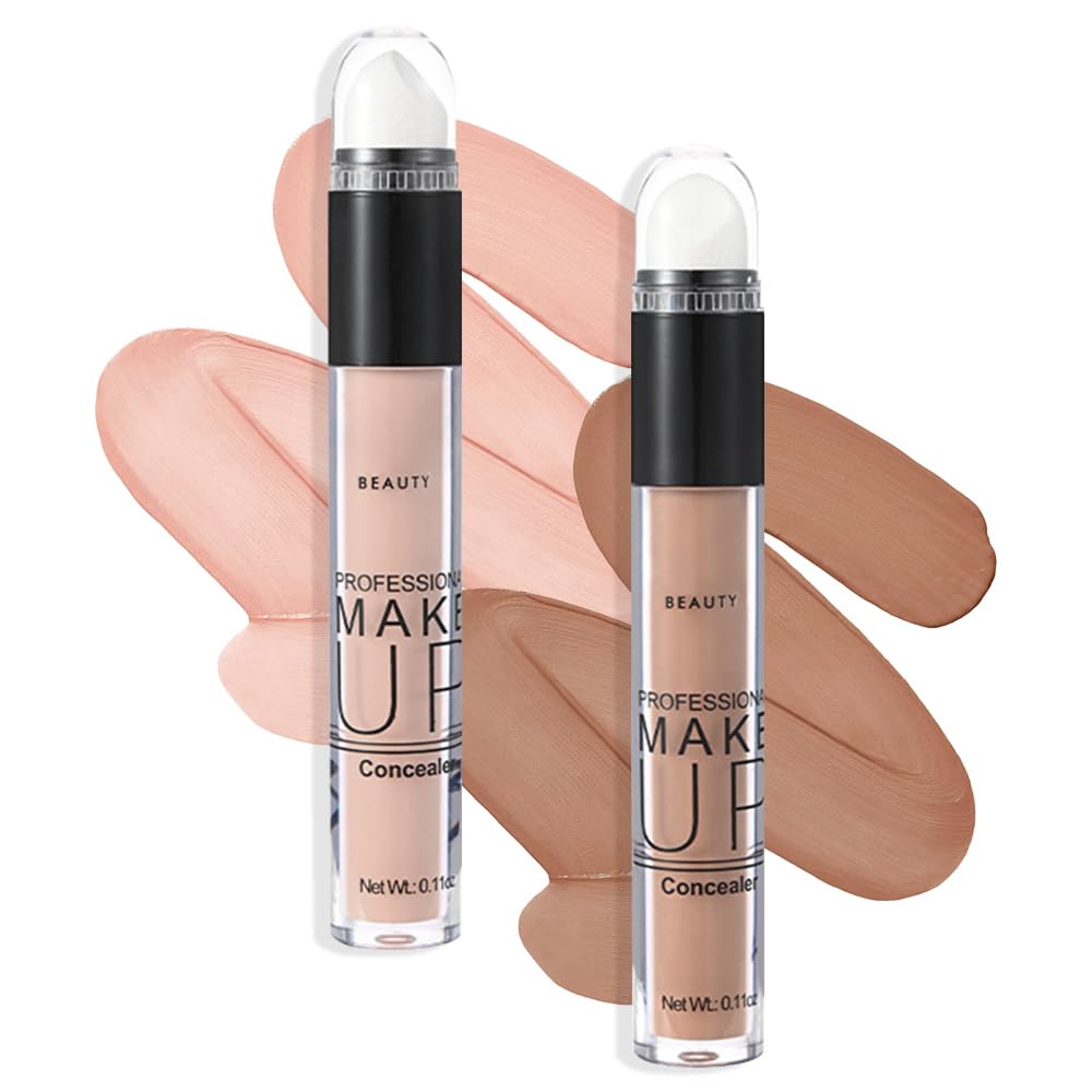 1 Pack Liquid Foundation Cream for Face Makeup,Durable Full Coverage Matte Concealer Make Up,Oil Control & Waterproof Base Primer -0.35 Fl.Oz (03+04#)