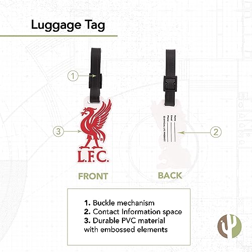 Desert Cactus Liverpool FC Luggage Tag Football Soccer Durable PVC Travel ID Label for Bags and Backpacks (Style B)2