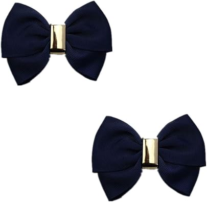 Fashion Pairs Assorted Color Double Layer Satin Bow Shoe Clips 3.7inch Vintage Style Glamour Bows