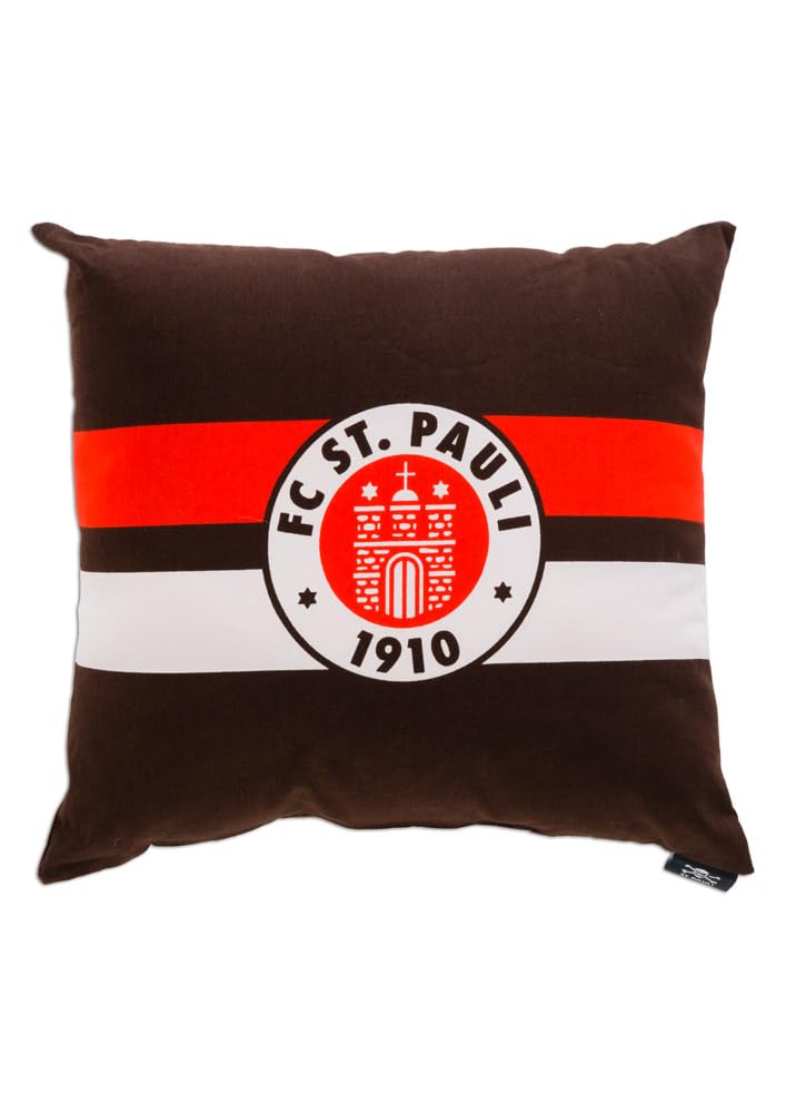 FC St. Pauli Kissen Logo 40 x 40 cm - Sofakissen braun