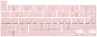MOSISO Keyboard Cover Compatible with MacBook Pro 13 inch 2022 2021 2020 M2 M1 A2338 A2289 A2251, Compatible with MacBook Pro 16 inch 2020 2019 A2141 Touch ID, Protective Silicone Skin, Rose Quartz