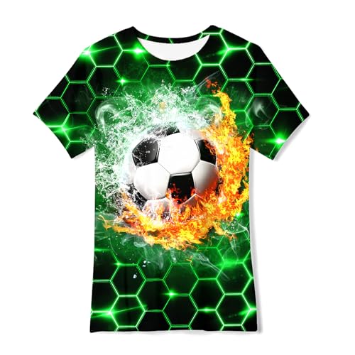 Image of 3D Graphic Short Sleeve Shirts Boys Girls Cool T-Shirt Unisex Novelty Tees for 7-12 Years Teens