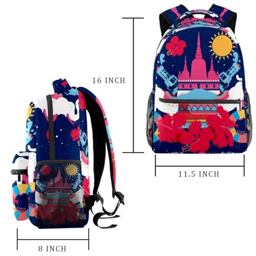 Sac à dos de voyage décontracté filles garçons grand format multicolore - 2