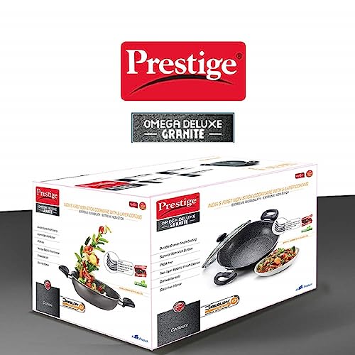 Prestige Omega Deluxe Non-Stick Kadhai | 2.4 litres | Black | Induction Base | Non-Stick Granite Finish | Scratch Resistant | Dishwasher Safe |... - Image 7