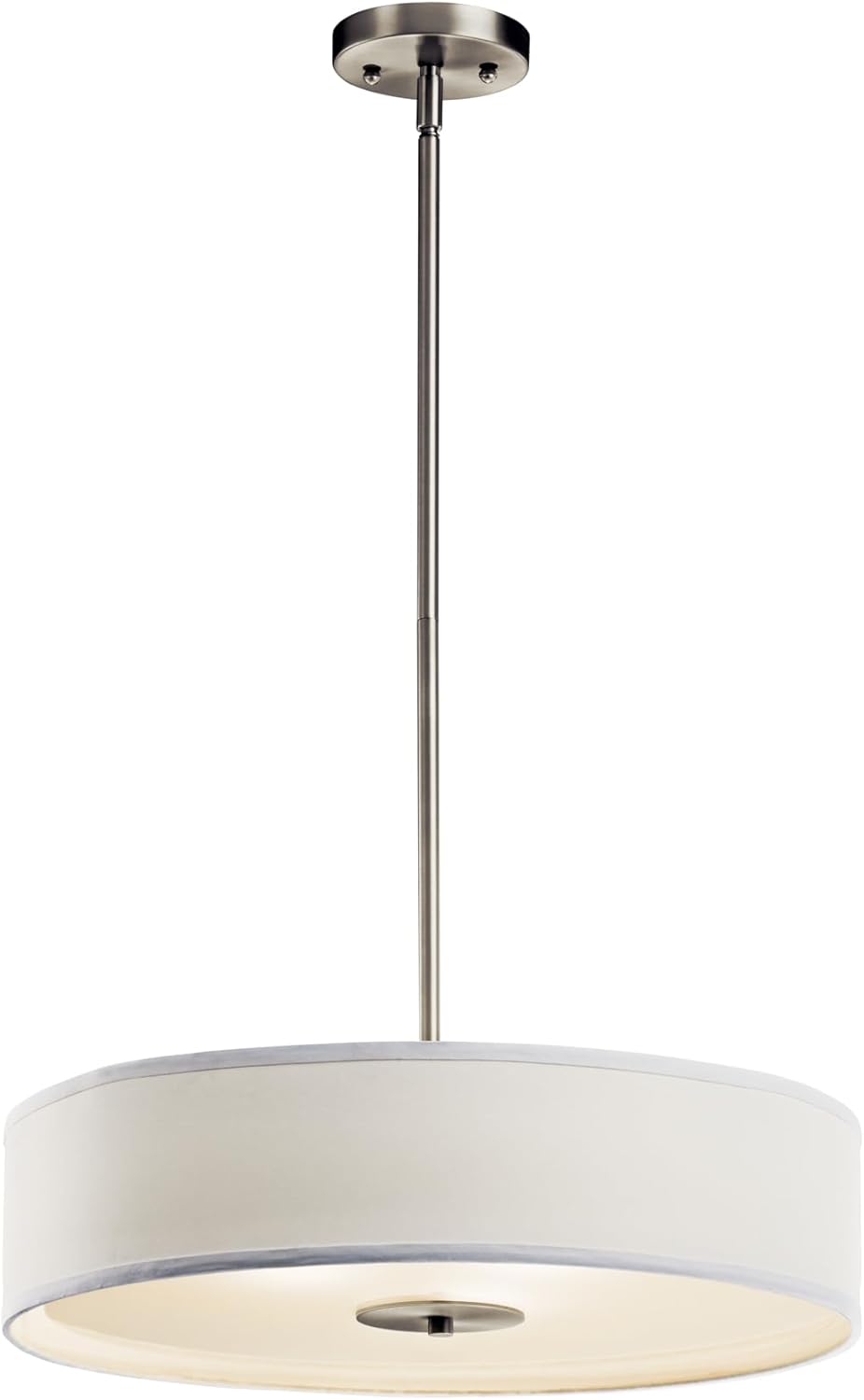 Kichler 42121NI Semi Flush Drum Pendant Lighting, Brushed Nickel 3-Light (20" W x 12" H) 300 Watts,Small (20" Width)