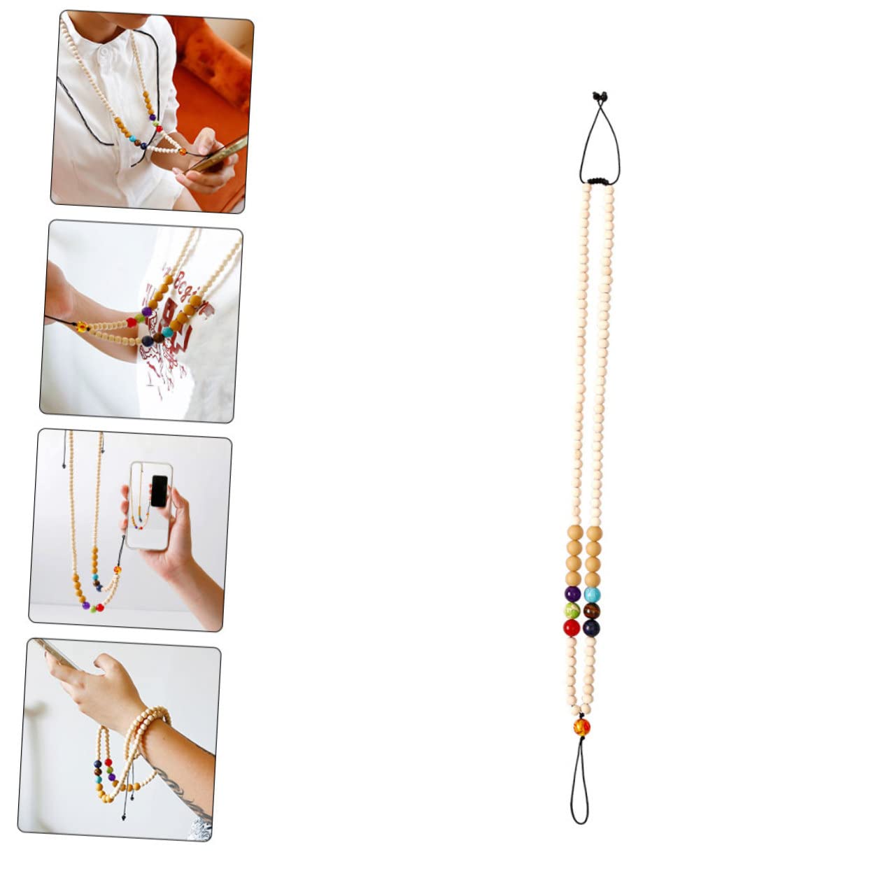 Housoutil 4 Stücke Silikon Perlen Handy Lanyard Telefon Kette Lanyard Hals Hängen Seil