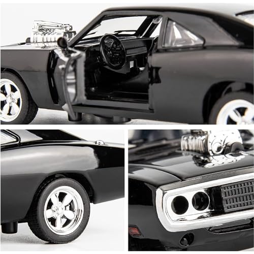 Image of DEUSON ECOM 1:32 Scale Dodge Charger Toy Car for Kids Fast and Furious Diecast Metal Car with Light Sound Pull Back Openable Door