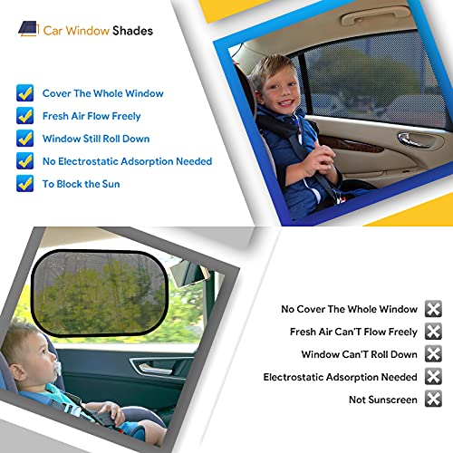Image of Car Window Shades, 2 Pack Breathable Mesh Car Side Back Window Sun Shades, Stretchy Window Screen for Baby Family Pet UV Protection, Window Covers Fit for Most(95%) of Cars - (Medium 39 inchx19 inch)