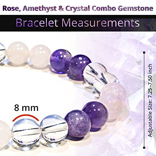 Image of ANAYA AGATE Healing Crystal Bracelet for Women and Men - 8mm Round Beaded Bracelet for Men and Women - Unisex Stretchy Gemstone Bracelet for Healing and Protection