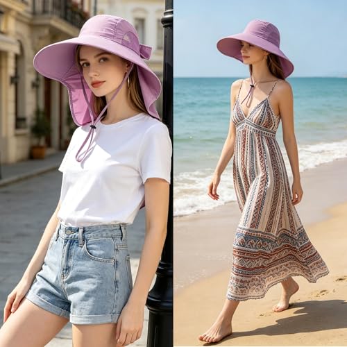 Sombrero solar para mujer con protección UV y orificio para coleta miniatura 5