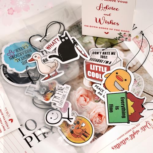 Image of 10Pcs Funny Car Air Freshener Hanging Decor Cute Accessories for Auto Interior, Funny Mirror Decor Hanging Cars Freshener Interior Gift for Men Women
