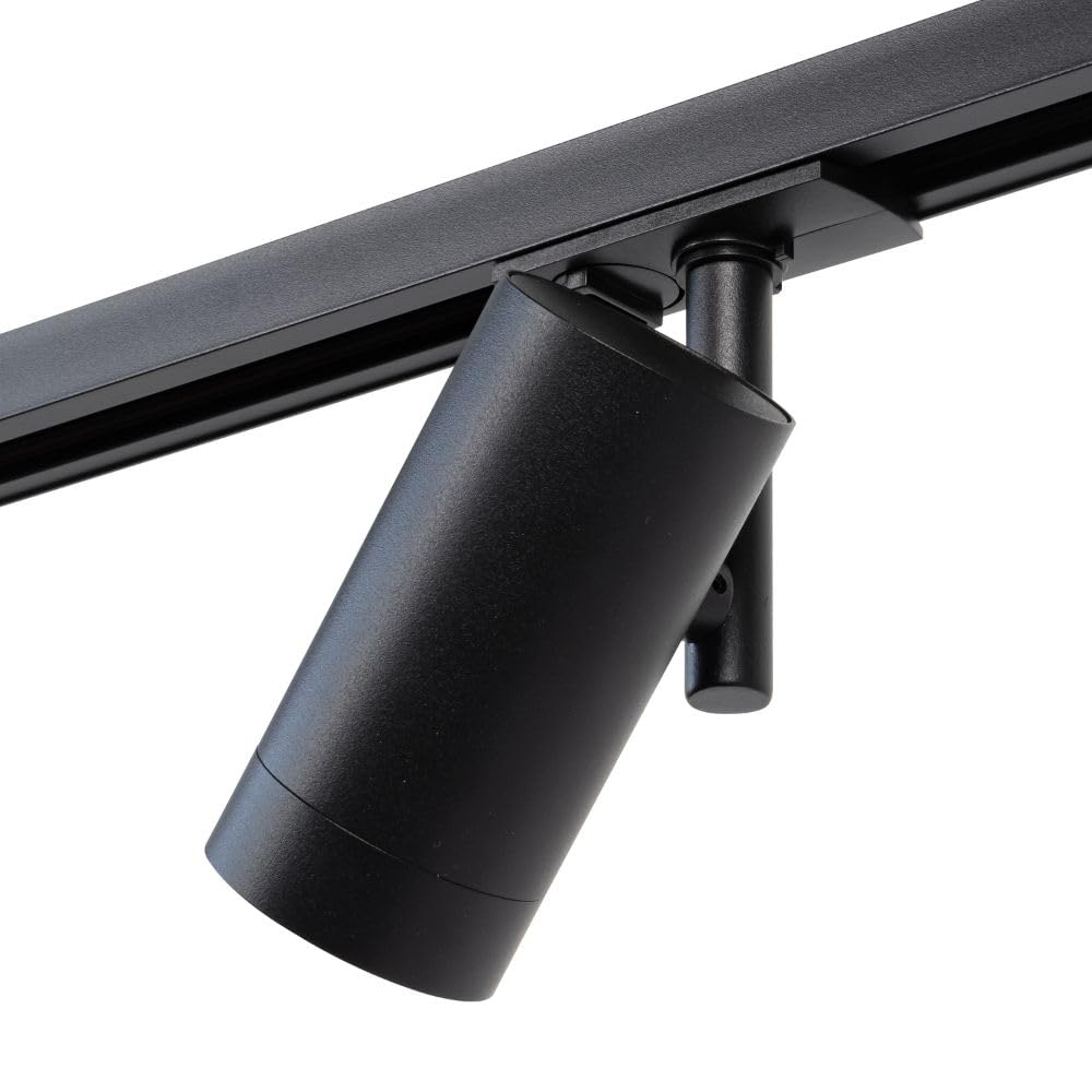 Qub Focus III Monophasé Luminaire Plafonnier LED – 600cm - 4x Viror Mesh Spots & 2x Suspensions - 1x 3m Barre de Spot Plafond – I-Form - Plafonnier intérieur Noir – Spots et Rails de Spots