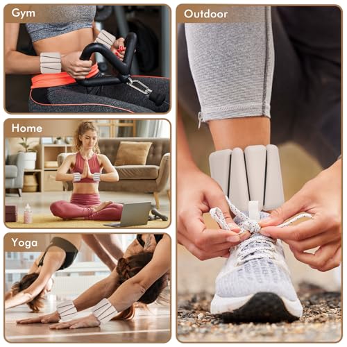 Image of Wrist Weights, Ankle Weights for Women Men, Adjustable Wrist Weighted Bracelet for Home Gym Workout, Running, Yoga, Exercise, Strength Training