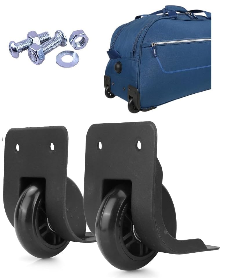 Image of Replacement and Repair Rubber Travel Trolley Daffal Bag Wheels for Luggage Parts For All Branded Daffal Bag (2 Pcs, 1Set)
