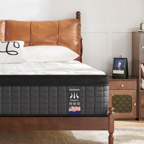 Image of Twin Mattress 14 inch Hybrid Mattresses in a Box,Twin Size Mattress,Individually Pocket Springs for Motion Isolation,Medium Firm,Upgraded Support & Pressure Relief, CertiPUR-US