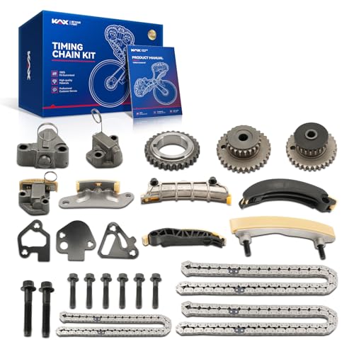 KAX 9-0753S Timing Chain Kit Compatible with Chevy Impala Traverse Camaro Equinox Colorado Malibu, GMC Acadia Terrain Canyon, Cadillac SRX CTS XTS, Buick Enclave LaCrosse, Saturn Vue Outlook Aura 3.6L