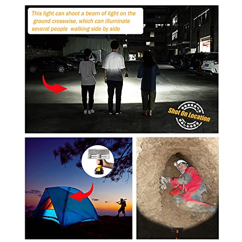 20V Light for Dewalt Light, WaxPar 30W 3300LM Cordless LED Spotlight Floodlight Powered by DeWalt 20V MAX Li-Ion Battery with USB Port & 110 Degree Pivoting Zinc Alloy Head - Image 5