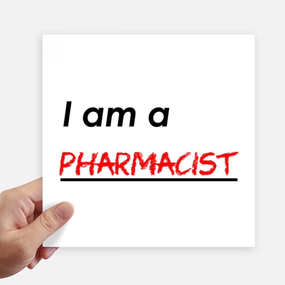 Stickers Mur Valise Ordinateur Portable 20cm autocollant citation carré pharmacien multicolore