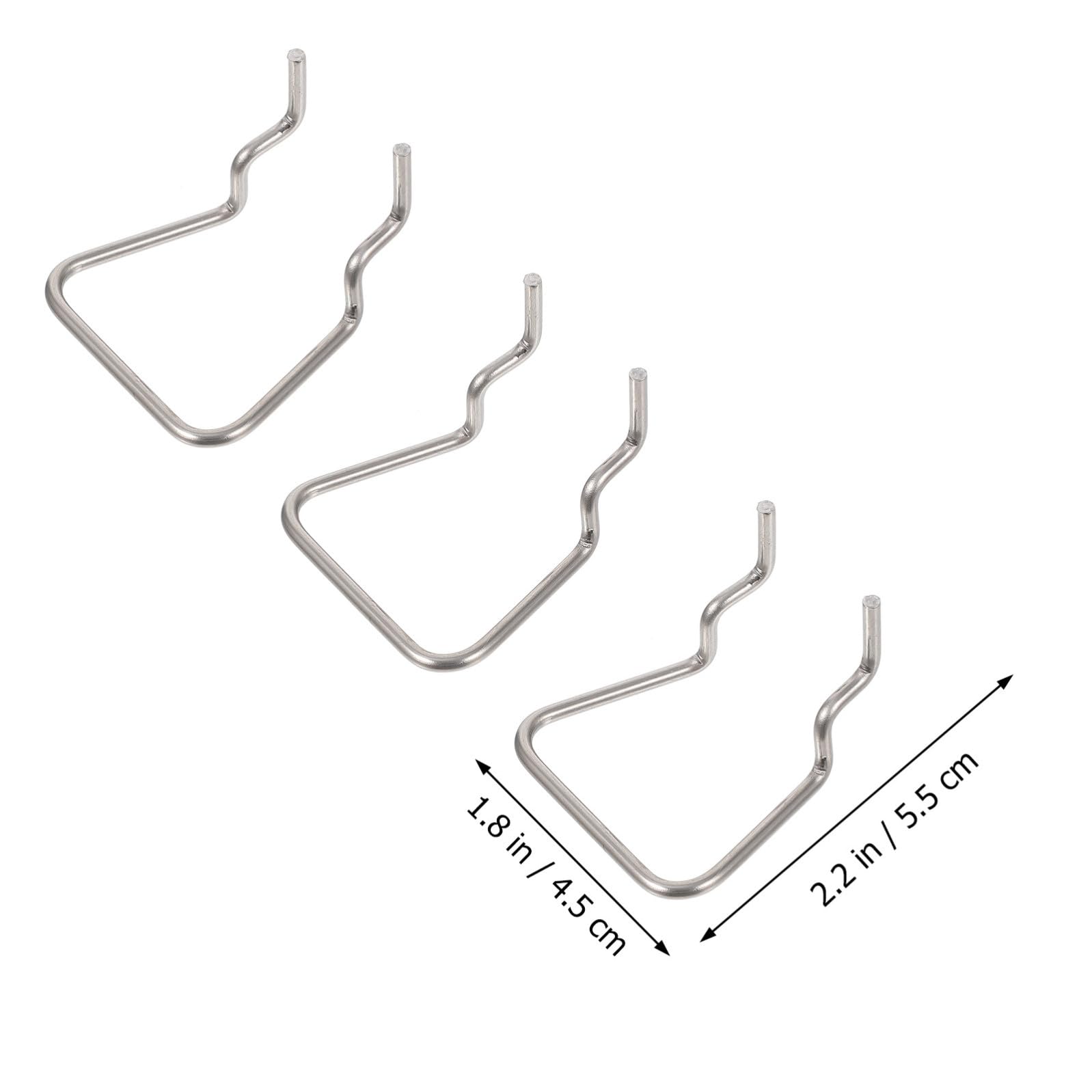 iplusmile Gancio per Pannello Forato in Acciaio Inox, 12 Pezzi, Argento | Banco Lavoro e Stoccaggio, Accessorio per Griglia a Parete, Supporto per Utensili