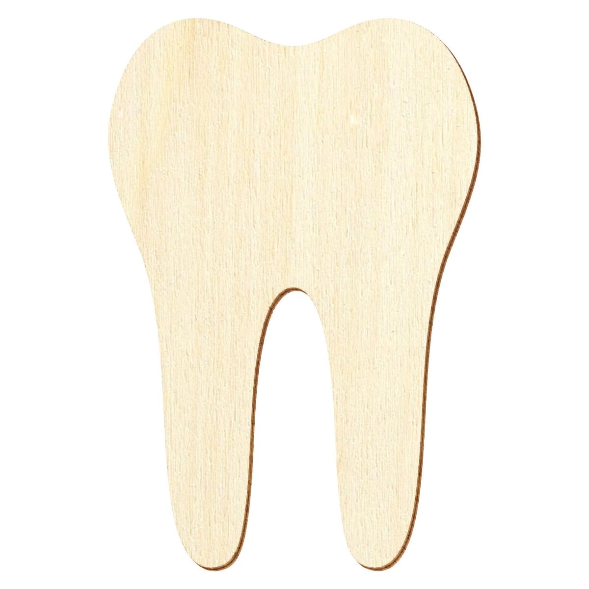 Dente In Legno Naturale Da Decorare – Fai Da Te 30cm – Compensato Taglio Laser 3mm – 1 Pezzo - 3