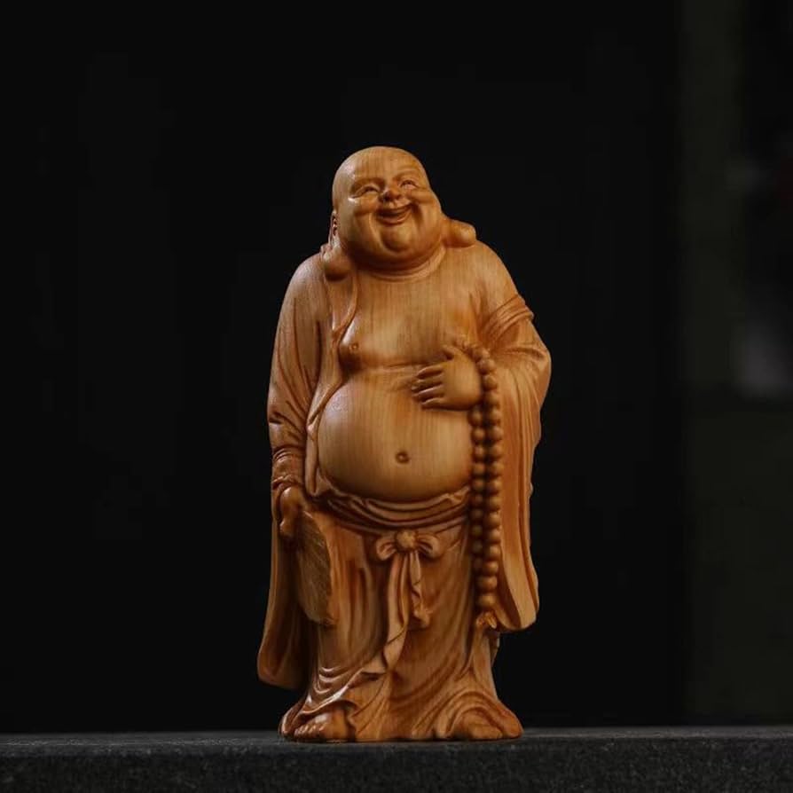 柏木彫刻布袋様 Amazon｜布袋様の置物 天然 崖柏木 12cm 木彫りの布袋様 仏像 木彫り