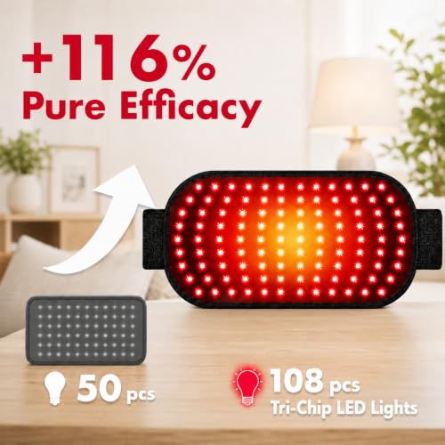 Image of Cordless Heating Red Light Therapy Belt, Red Light Therapy for Body | 660nm & 850nm LEDs with built-in active heat, timer and pulse modes for back, waist, shoulder and knee use
