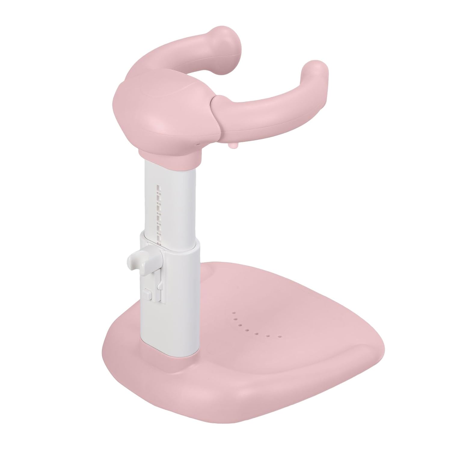 Toddler Standing Tower, Adjustable Height Foldable Baby Bath Support, Anti-Slip Baby Bathtub with Stand, Babys Standing Bath Holder for Infants 8-36 Months Pink