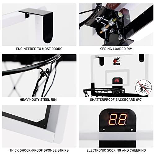CYFIE Mini Basketballkorb Kinder Erwachsener Indoor Basketballkorb mit elektronischer Bewertungsfunktion und Sound, hängendes Basketballbrett mit 3 Bällen und Pumpe, Sport Spiel Satz - Image 4