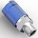 3-Way 1/4 Inch Air Manifold Splitter with Quick Connect Fittings for Air Compressor Hose Heavy Duty Metal Construction Industrial Grade Air Tool Distributor for Workshop Garage(Blue)