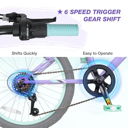 WEIZE 20 Inch Girl Mountain Bike Purple